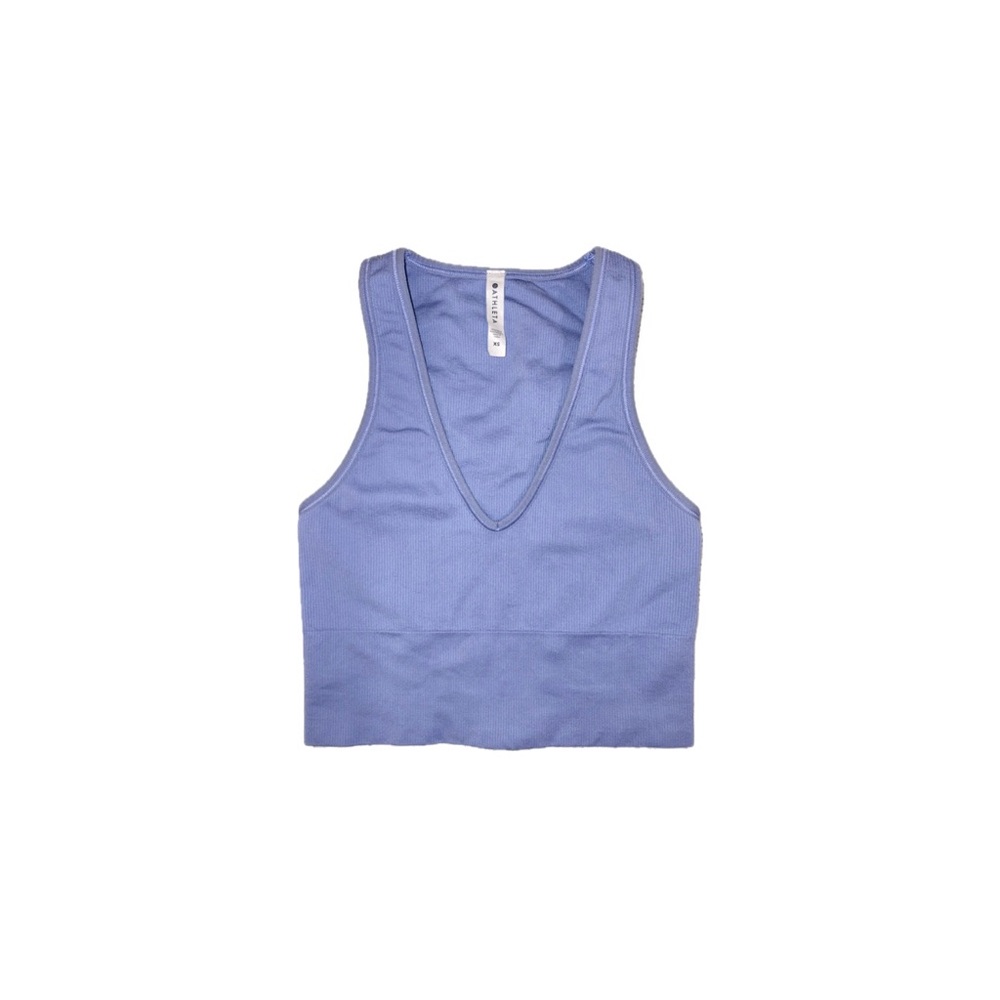 Athleta Aurora Seamless Crop Rib Tank in Victorian Periwinkle – Size Extra Small